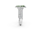 White gold Fancy Green Marquise  Halo Round Diamond Pave Band with Prong Setting_26