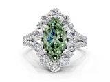 White gold Fancy Green Marquise  Halo Split Shank Diamond Engagement Ring with Pave Band and Four-Prong Setting_54