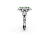 White gold Fancy Green Marquise  Halo Split Shank Diamond Engagement Ring with Pave Band and Four-Prong Setting_56