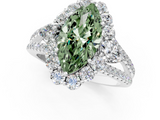 White gold Fancy Green Marquise  Halo Split Shank Diamond Engagement Ring with Prong Setting_21