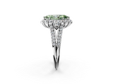 White gold Fancy Green Marquise  Halo Split Shank Diamond Engagement Ring with Prong Setting_22