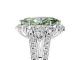 White gold Fancy Green Marquise  Halo Split Shank Diamond Engagement Ring with Prong Setting_25