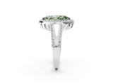 White gold Fancy Green Marquise  Halo Split Shank Diamond Ring with Four-Prong Setting_51