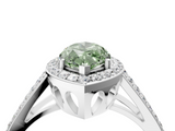 White gold Fancy Green Marquise  Halo Split Shank Diamond Ring with Four-Prong Setting_53