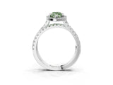 White gold Fancy Green Marquise  Halo Split Shank Diamond Ring with Pavé Setting_41