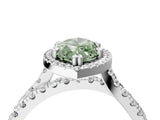 White gold Fancy Green Marquise  Halo Split Shank Diamond Ring with Pavé Setting_42