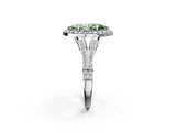 White gold Fancy Green Marquise  Halo Split Shank Diamond Ring with Prong Setting_22