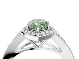 White gold Fancy Green Marquise  Halo Split Shank Diamond Ring with Prong Setting_24