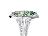 White gold Fancy Green Marquise  Halo Split Shank Diamond Ring with Prong Setting_24