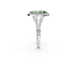White gold Fancy Green Marquise  Halo Split Shank Pave Diamond Ring with Four-Prong Setting_51