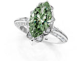 White gold Fancy Green Marquise  Halo Split Shank Pave Diamond Ring with Petal Prong Setting_31