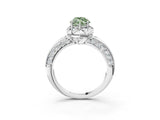 White gold Fancy Green Marquise  Halo Split Shank Pave Diamond Ring with Petal Prong Setting_35