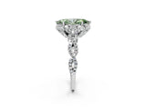 White gold Fancy Green Marquise  Halo Twist Band Solitaire Ring with Six-Prong Setting_33