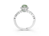 White gold Fancy Green Marquise  Halo Twist Band Solitaire Ring with Six-Prong Setting_35