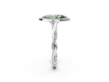 White gold Fancy Green Marquise  Halo Twist Band Solitaire Ring_74