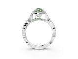 White gold Fancy Green Marquise  Halo Twist Band Solitaire Ring_75