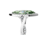 White gold Fancy Green Marquise  Halo Twist Band Solitaire Ring_77