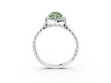 White gold Fancy Green Marquise  Halo Twisted Band Four-Prong Diamond Ring_23