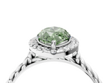White gold Fancy Green Marquise  Halo Twisted Band Four-Prong Diamond Ring_24