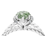 White gold Fancy Green Marquise  Halo Twisted Band Four-Prong Ring_66
