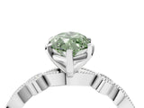 White gold Fancy Green Marquise  Milgrain Bezel Diamond Engagement Ring with Solitaire Prong Setting_172
