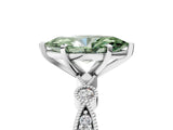 White gold Fancy Green Marquise  Milgrain Bezel Diamond Engagement Ring with Solitaire Prong Setting_177