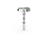 White gold Fancy Green Marquise  Milgrain Marquise Diamond Twist Band Ring_76