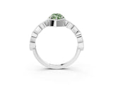 White gold Fancy Green Marquise  Milgrain Marquise Diamond Twist Band Ring_77
