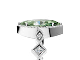 White gold Fancy Green Marquise  Milgrain Marquise Diamond Twist Band Ring_79