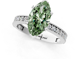 White gold Fancy Green Marquise  Milgrain Pave Diamond Engagement Ring with Four-Prong Setting_214