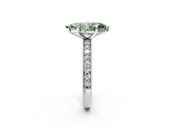 White gold Fancy Green Marquise  Milgrain Pave Diamond Engagement Ring with Four-Prong Setting_217