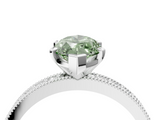 White gold Fancy Green Marquise  Milgrain Pave Diamond Engagement Ring with Four-Prong Setting_225