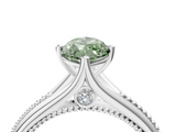 White gold Fancy Green Marquise  Solitaire Beaded Band Six-Prong Setting_4
