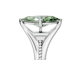 White gold Fancy Green Marquise  Solitaire Beaded Band Six-Prong Setting_5