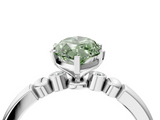 White gold Fancy Green Marquise  Solitaire Beaded Band with Four-Prong Setting_80