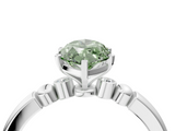 White gold Fancy Green Marquise  Solitaire Beaded Band with Four-Prong Setting_85