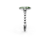 White gold Fancy Green Marquise  Solitaire Bezel Accent Diamond Engagement Ring with Beaded Band and Four-Prong Setting_43