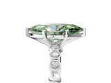 White gold Fancy Green Marquise  Solitaire Bezel Accent Diamond Engagement Ring with Beaded Band and Four-Prong Setting_46