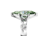 White gold Fancy Green Marquise  Solitaire Bezel-Set Diamond Ring with Beaded Band and Four-Prong Setting_37