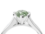 White gold Fancy Green Marquise  Solitaire Bezel-Set Diamond Ring with Channel-Set Band_36
