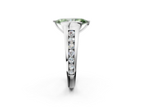 White gold Fancy Green Marquise  Solitaire Bezel-Set Diamond Ring with Channel-Set Band_38