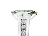 White gold Fancy Green Marquise  Solitaire Bezel-Set Diamond Ring with Channel-Set Band_41