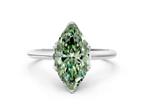 White gold Fancy Green Marquise  Solitaire Cathedral Diamond Ring with Six-Prong Setting_17