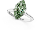 White gold Fancy Green Marquise  Solitaire Cathedral Diamond Ring with Six-Prong Setting_18