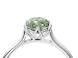 White gold Fancy Green Marquise  Solitaire Cathedral Diamond Ring with Six-Prong Setting_20