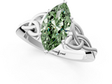 White gold Fancy Green Marquise  Solitaire Celtic Knot Engagement Ring with Four-Prong Setting_57