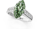 White gold Fancy Green Marquise  Solitaire Channel-Set Diamond Engagement Ring with Four-Prong Setting_33