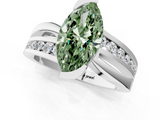 White gold Fancy Green Marquise  Solitaire Channel-Set Split Shank Ring with Tension Prong Setting_21