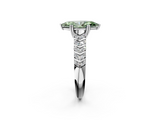 White gold Fancy Green Marquise  Solitaire Chevron Pave Diamond Engagement Ring with Six-Prong Setting_5