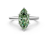 White gold Fancy Green Marquise  Solitaire Diamond Engagement Ring with Four-Prong Setting on a Classic Band_3